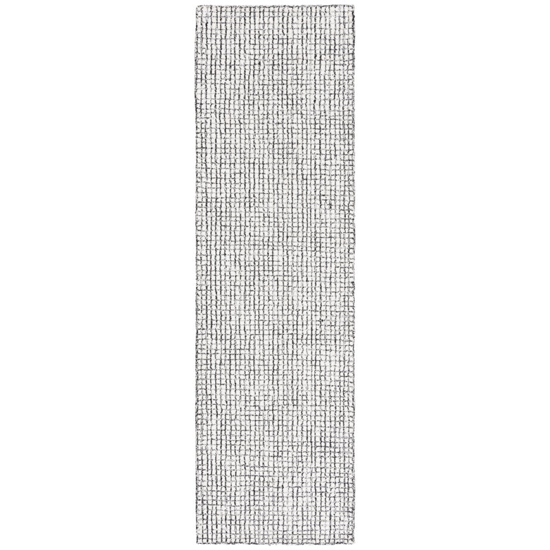 Rowe Handmade Tufted Ivory/Black Area Rug, Runner 2'3" x 8'