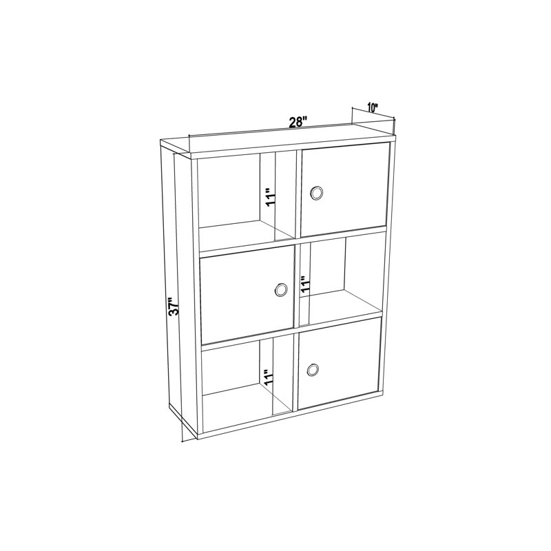 Najmin Storage Bookcase, Anthracite/White