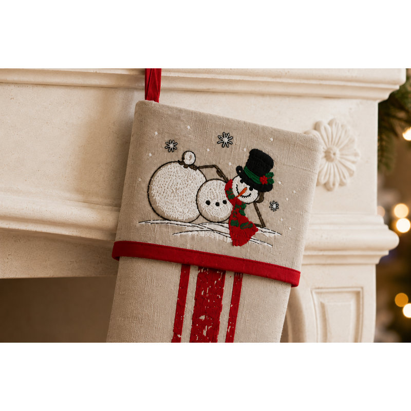 Snowman Embroidered stocking