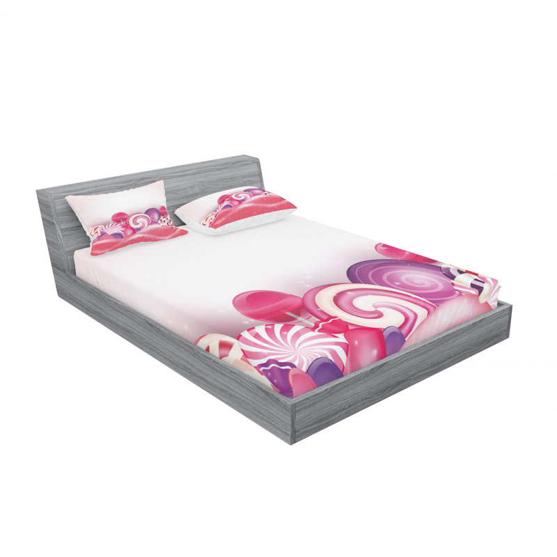 Ensemble de draps Rainbow Swirl Lollipop, Ensemble de draps pour lit double avec un drap-hou