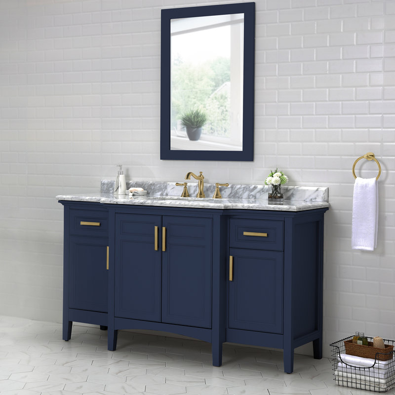 Ensemble de meuble-lavabo simple 60 po Benedetto, Bleu minuit