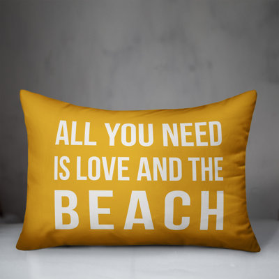  All You Need is Love and a Beach Indoor/Outdoor Lumbar Pillow