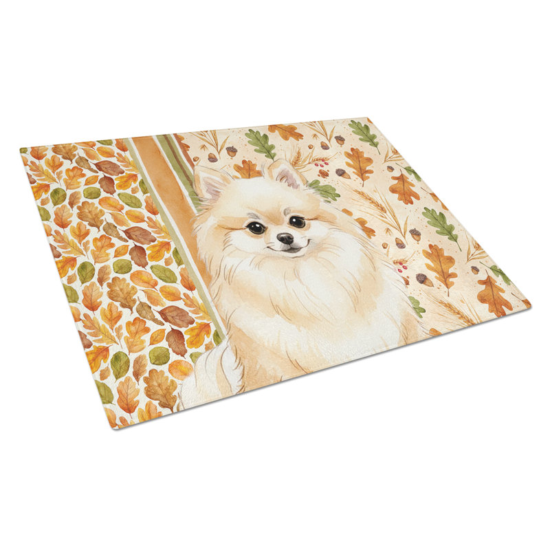 Planche à découper en verre crème Pomeranian Heirloom