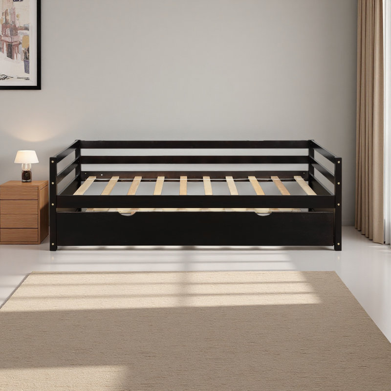 Daybed With Trundle Frame Set, Twin Size, Espresso