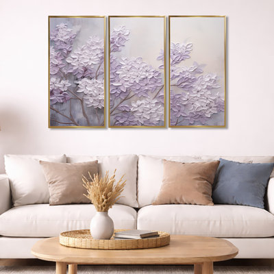 Ensemble d'art sur toile Kalvin - Lilas