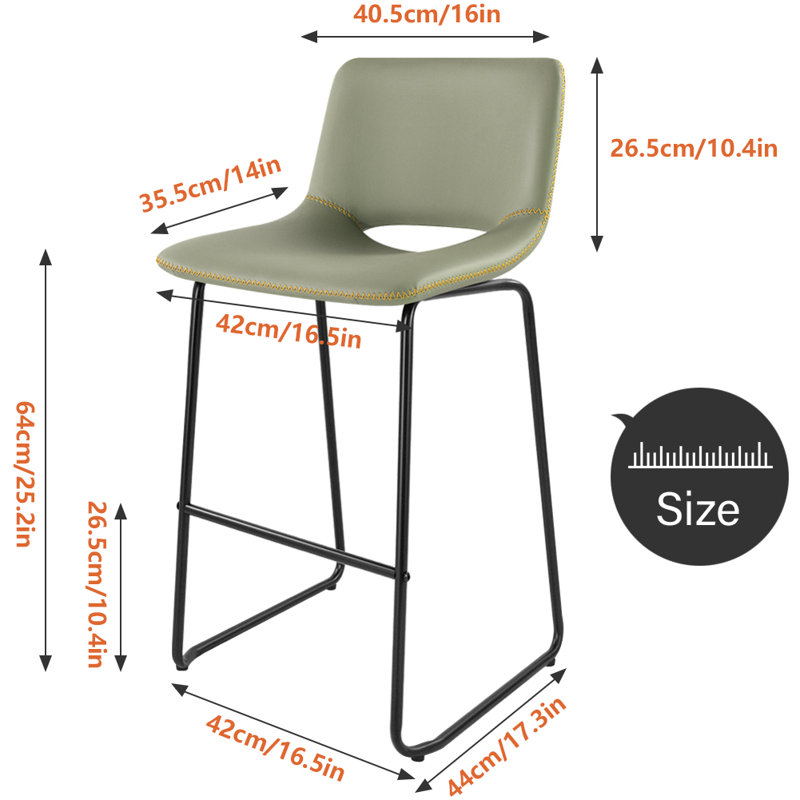 Tabouret Saraye, Cyan, Tabouret de comptoir (hauteur de l'assise : 25,2 p