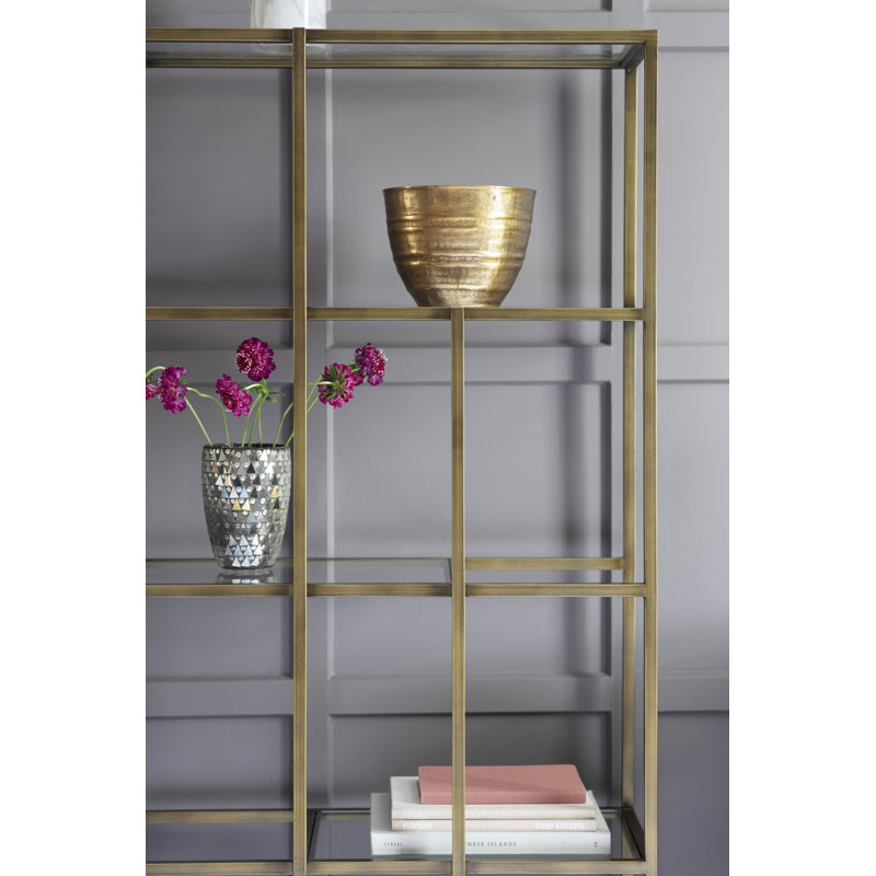 Carmo 150cm H x 70cm W Glass Etagere Bookcase, Bronze