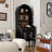 Retro Black Manufactured Wood China Cabinet
