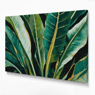 «Hawaiian Taro Leaves», art mural sur toile verte