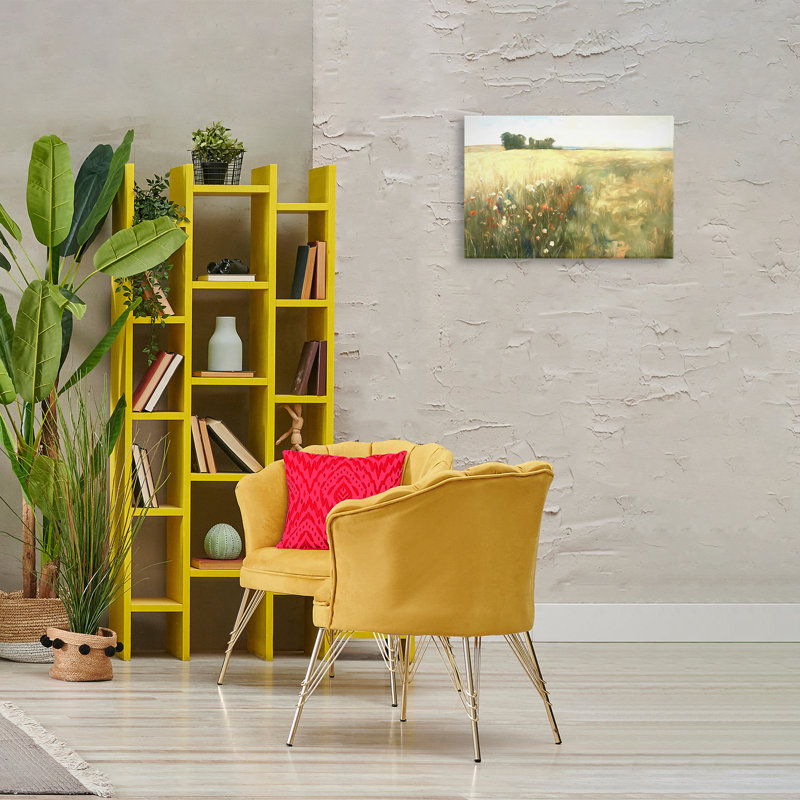 Art floral sur prairie florale par Ramona Murdock, H 16 po x l 24 po