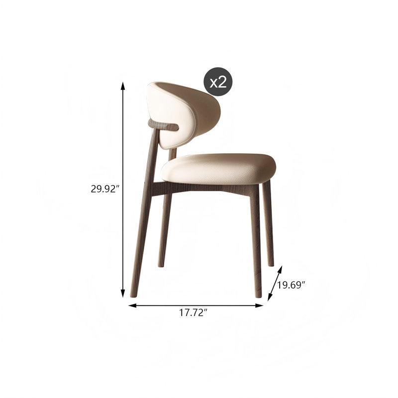29.92"H Casual Solid Wood Oak Dining Chairs