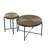 Coffee And End Table - Dark Walnut, With Cover, Robust Black Metal Legs Distressed Cylindrical Look Walnut Pair Waterproof Style For Home Decor-1446890300