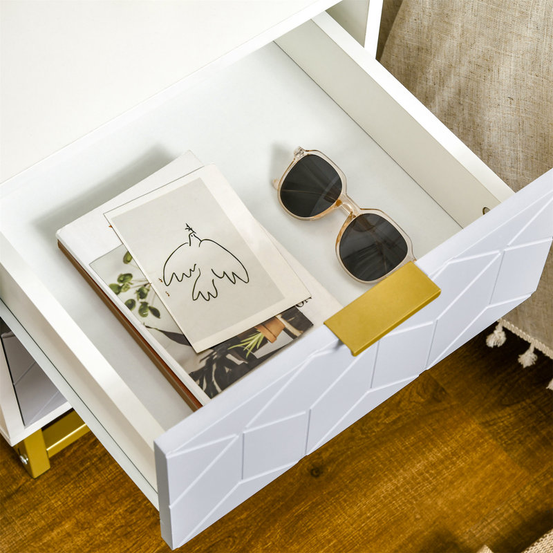 Mullica 40cm W Steel Bedside Table