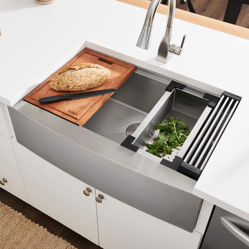 Verona Workstation 36" L x 21" W Apron Kitchen Sink