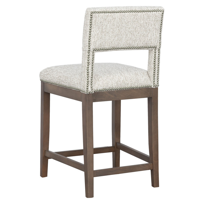 Tabouret de comptoir Arie, Indigo 8789, À hauteur de comptoir, Noyer