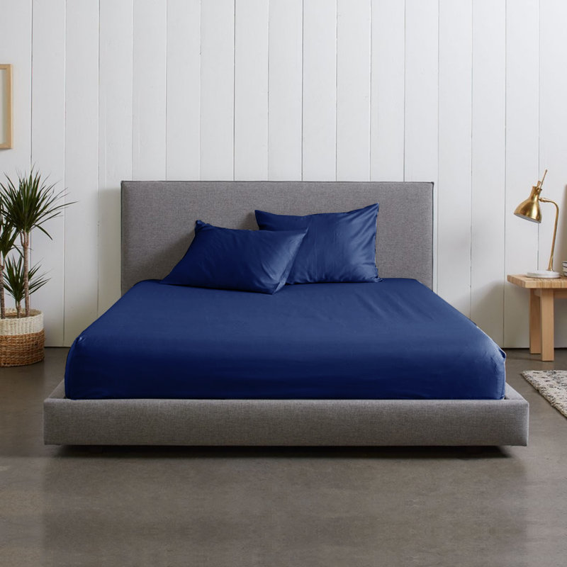 Microfiber Brushed Fitted Sheet, Single (3'), Navy