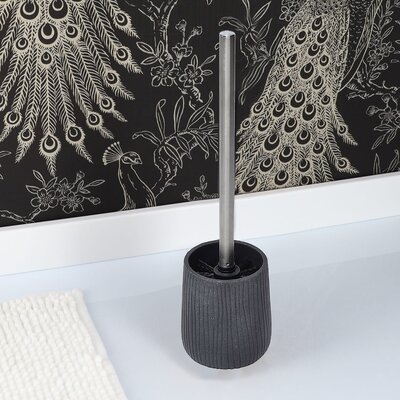 Roma Freestanding Toilet Brush and Holder Set Dark Grey -  Evideco, 6684181