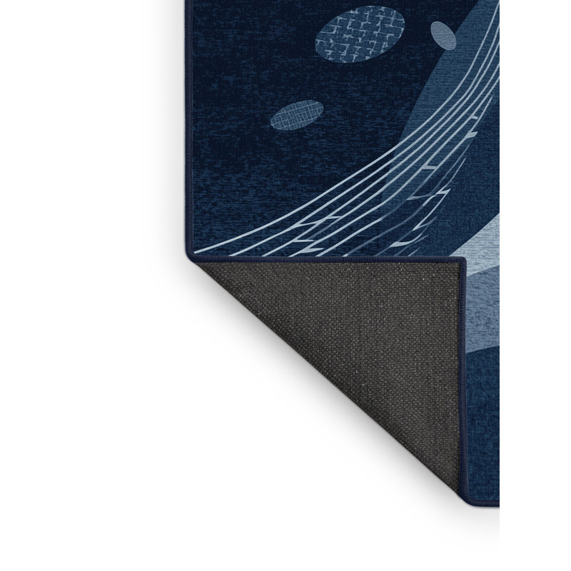 Tapis bleu moelleux moelleux et moelleux à motif de panier à œufs de Pâques - reliure bleu marine, 3x5