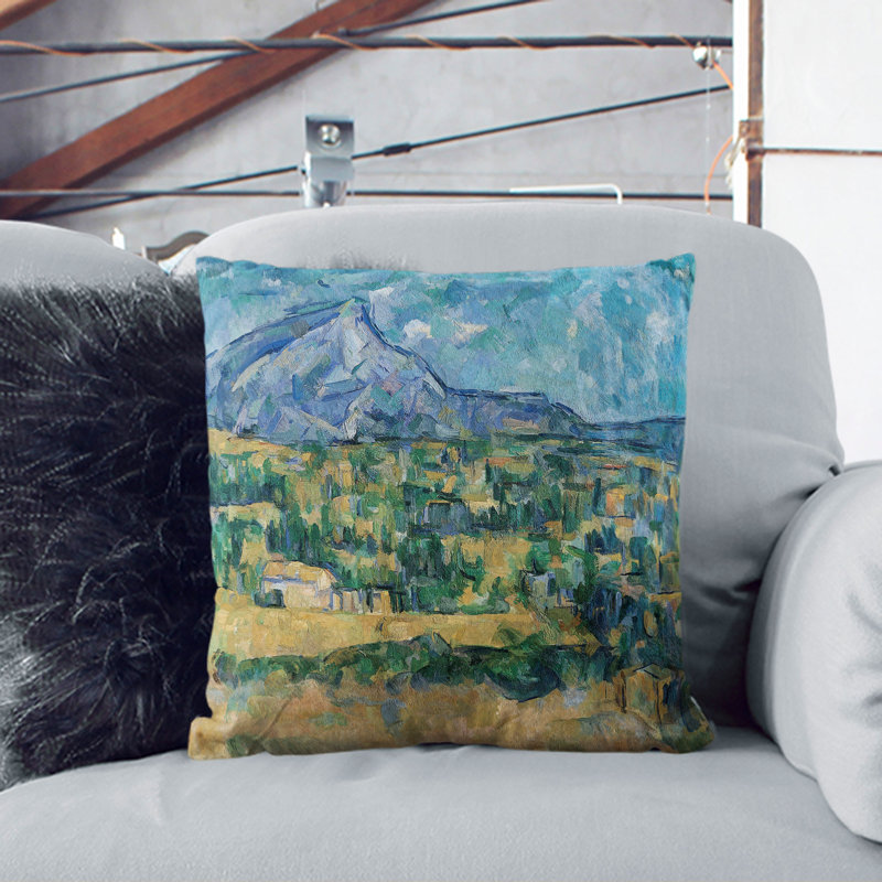 Mont Sainte-Victoire Vol.2 Square Throw Cushion, 55cm H x 55cm W x 20cm D, Black