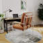 Fauteuil Mid-Century moderne en cuir et acier inoxydable-1006753510