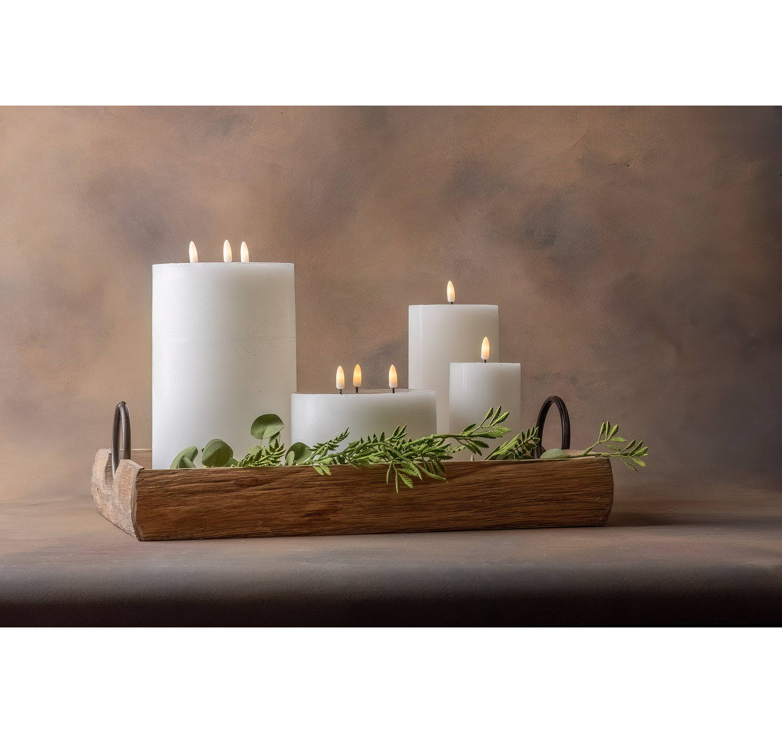 Flameless Pillar Candle, White