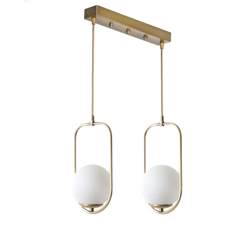 Wacissa 2 - Light Kitchen Island Pendant, Gold, White
