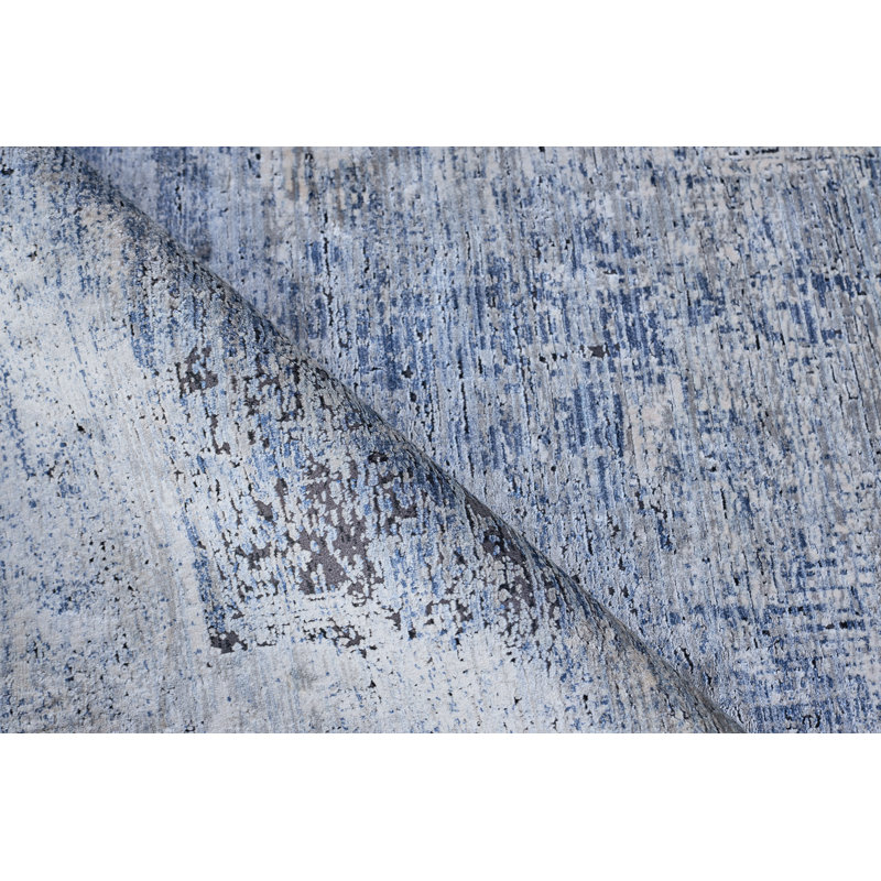 Intrigue Area Rug in Navy Blue, Rectangle 9' x 12'