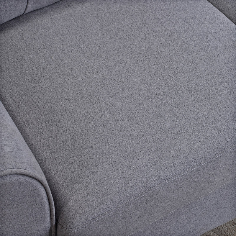 Nanshi Upholstered 79.9'' Sofa, Light Gray/Blue Linen Blend