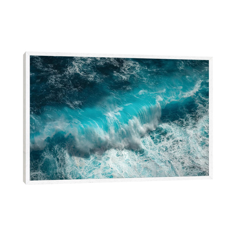 Wave Electric 1 Piece Wall Art on Canvas, 101.6 cm H x 66.04 cm W, White Framed