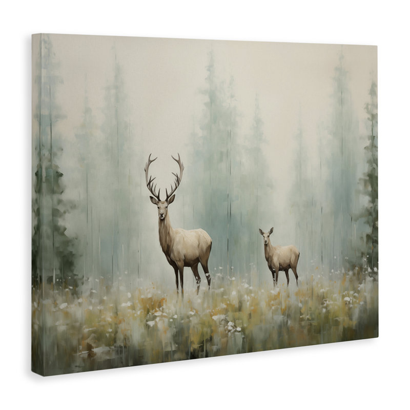  Art mural sur toile "Faraway Deer in Meadow" par Arlington Prints, H 36 po x l 48 po