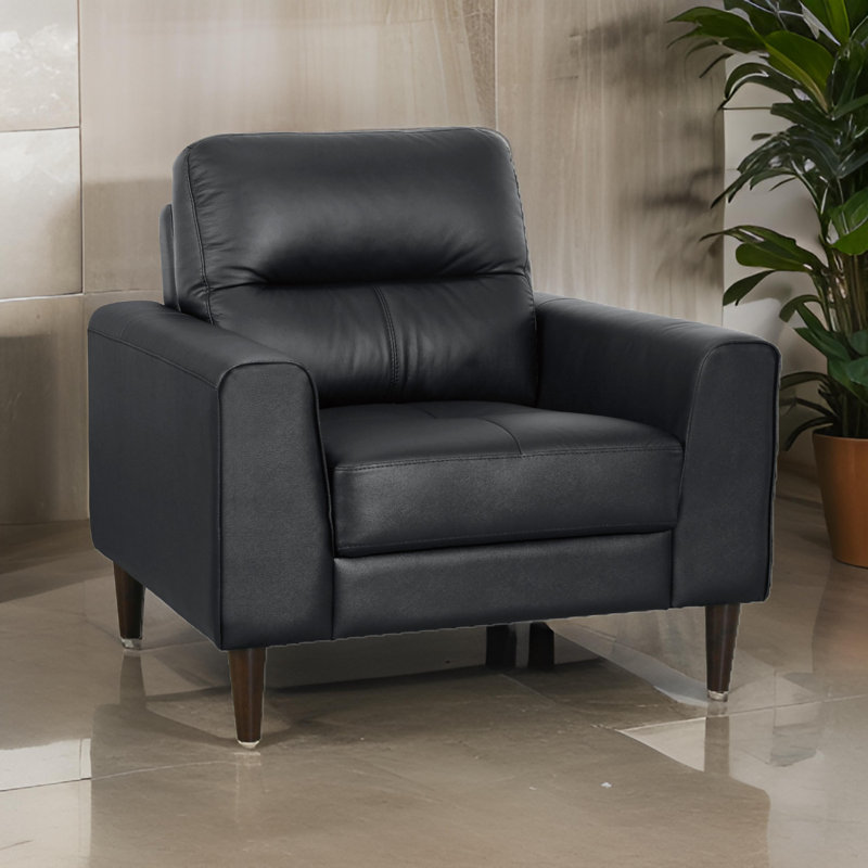 Fauteuil Sebiha, Similicuir noir