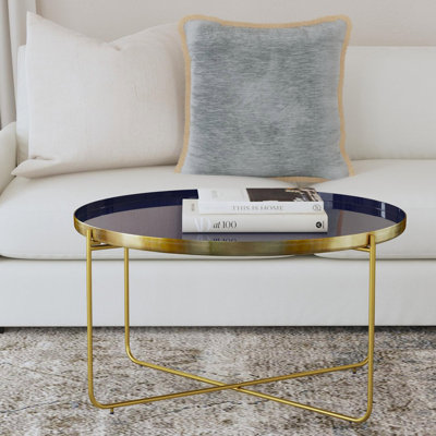 Jasmine Iron Cross Legs Coffee Table