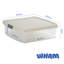 Wham Clip 5x 13.2L Square Plastic Storage Boxes with Secure Clip Lock Lids. L:39.5 x W:39.5 x H:12cm Clear/Green Milieu/Stone-107097828