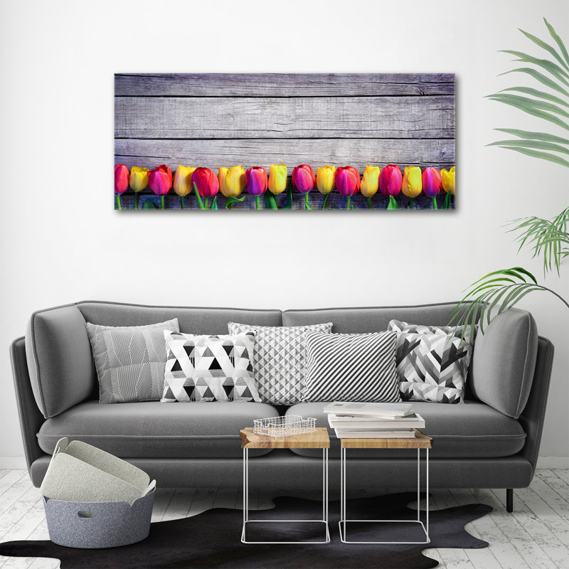 Tulips On Canvas The Wood - No Frame Print on Canvas