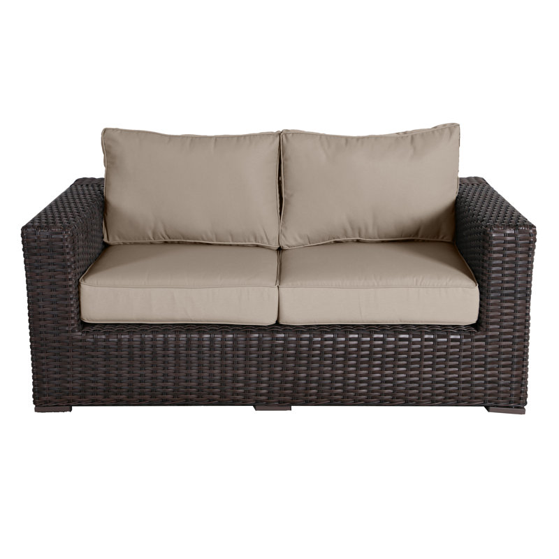 Woodham 65'' Wide Loveseat with Cushions, Wheat
