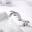 Widespread Bathroom Faucet, Waterfall Bathroom Faucets For Sink 3 Hole, 2-Handles Modern Vanity Faucet With Pop Up Drain Assembly And Lead-Free Supply Hose,8-Inch