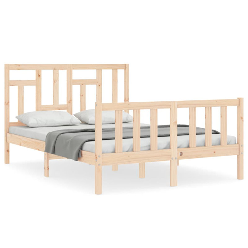Bed Frame with Headboard, Natural, European Double (140 x 200cm)