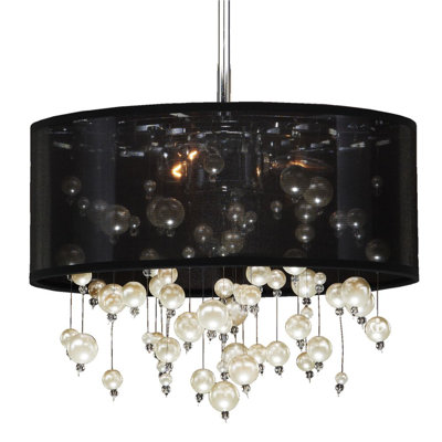 Lustre tambour 3 lumières à abat-jour Leal