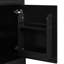 Meuble-lavabo noir de 50 cm avec lavabo, fini peint, tablette de rangement et poignée ronde. Porte d'armoire de 50 cm avec tablette réglable.