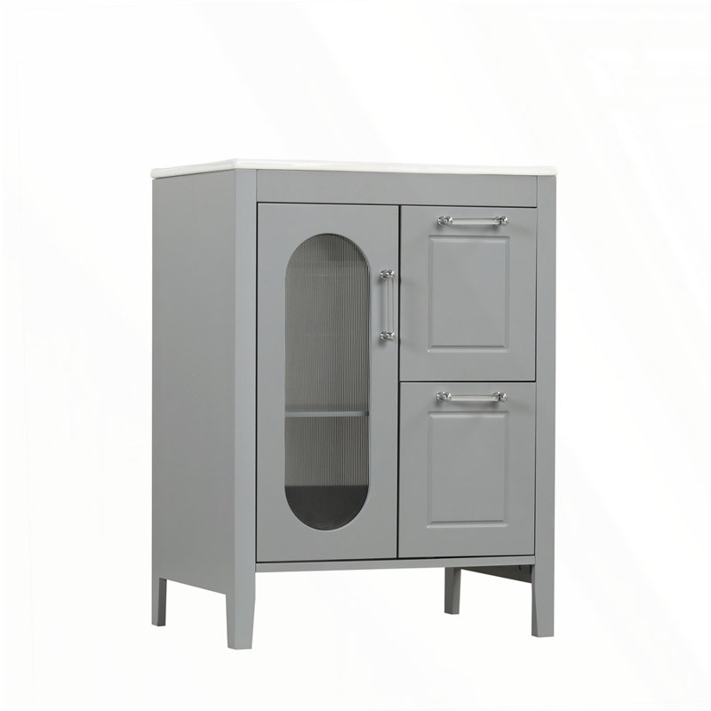Meuble-lavabo 24 po avec lavabo, Gris