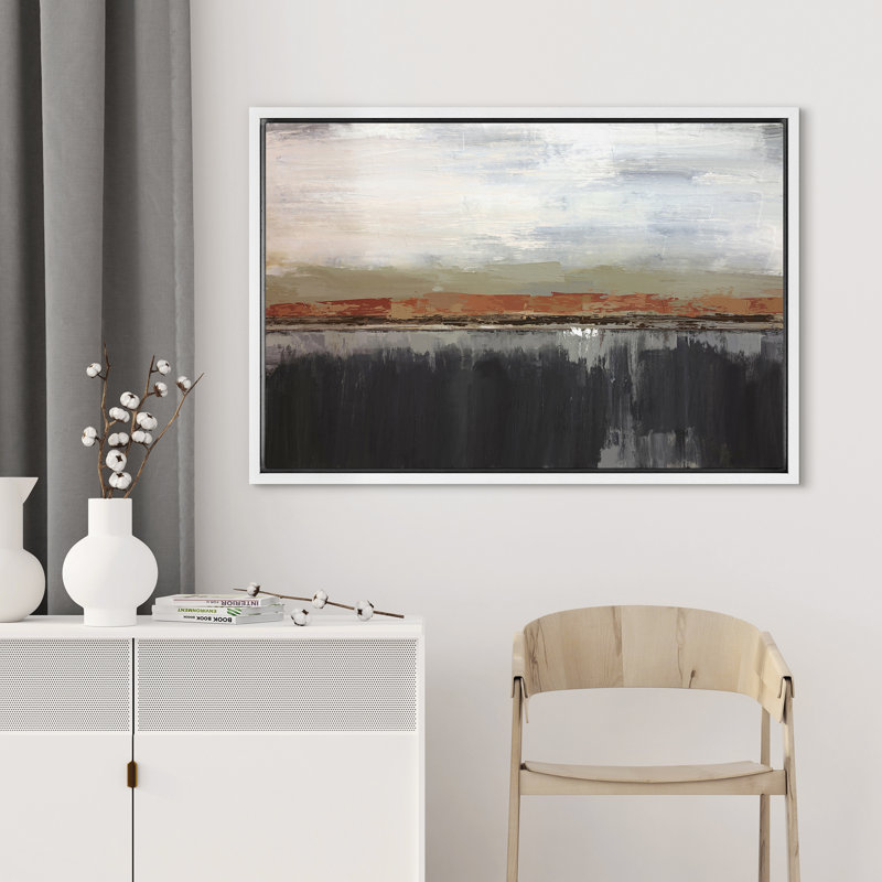 «Minimal Landscape IDEA4WALL», reproduction d'art sur toile encadrée sans texture, coups de peinture abstraits sur toile, œuvres d'art pour le salon, chambre à coucher, reproduction sur toile