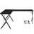 Foldable L-Shaped Tempered Glass Computer Desk with Built-In Electrical Outlet