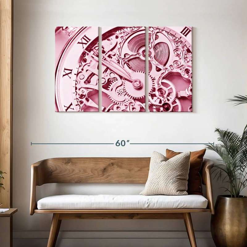 Kerner Pink Watch Mechanism, 28" H x 45" W