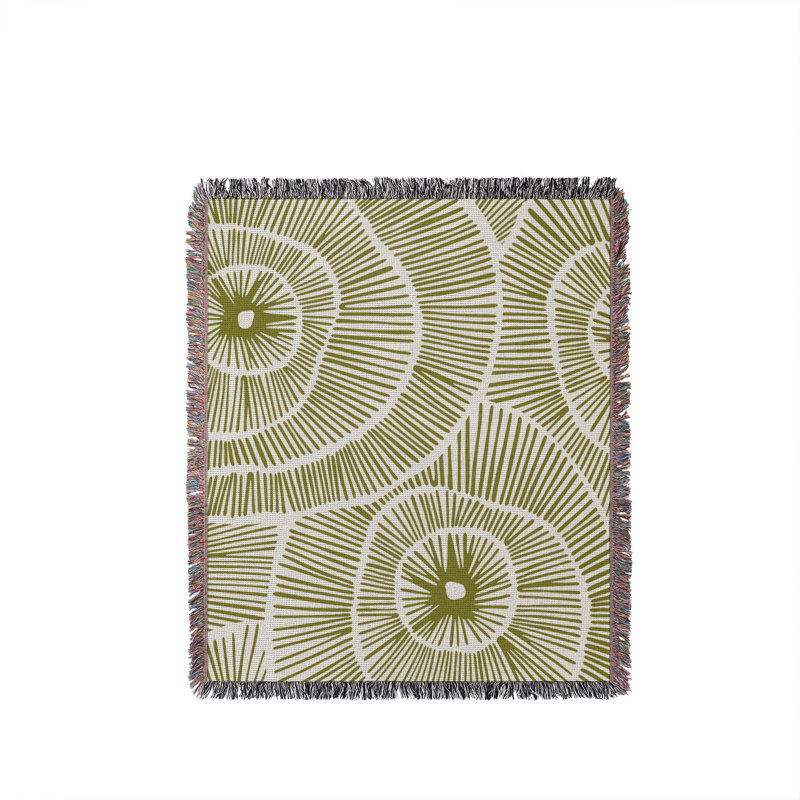 Jeté en coton Ray, Chartreuse, 50 x 60