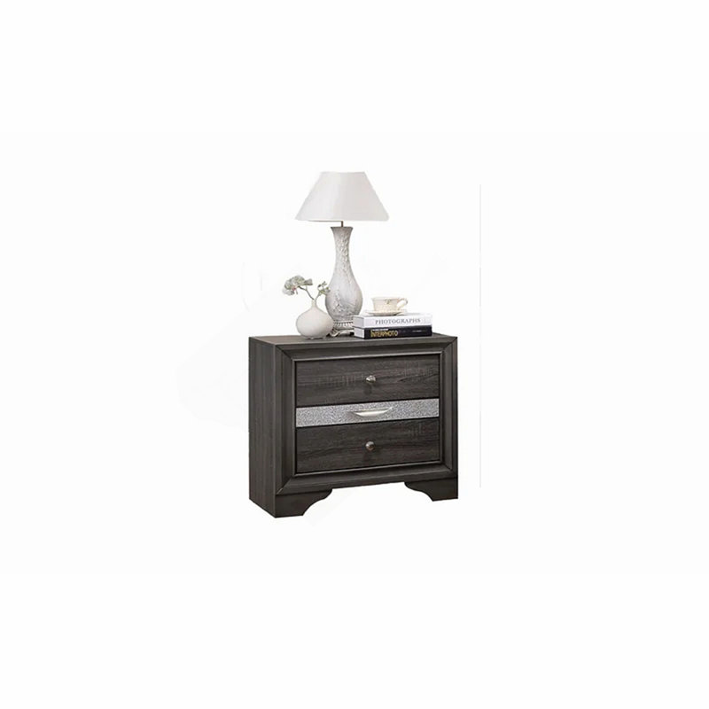 Table de chevet grise