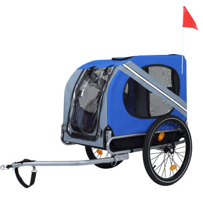 Large Folding Bike Trailer for Dogs 66LB Capacity All-Terrain Pet Carrier, Durable Steel Frame for Cycling, Jogging, Camping & Outdoor Adventures