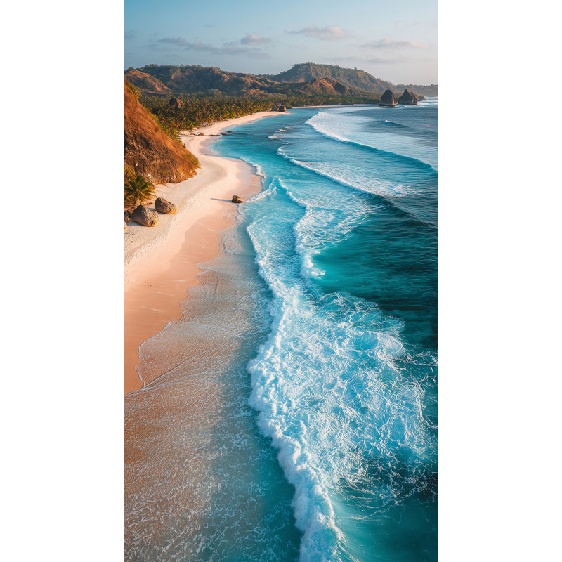 «Tropical Ocean Waves», art mural sur toile tendue, H 36 po x l 20 po