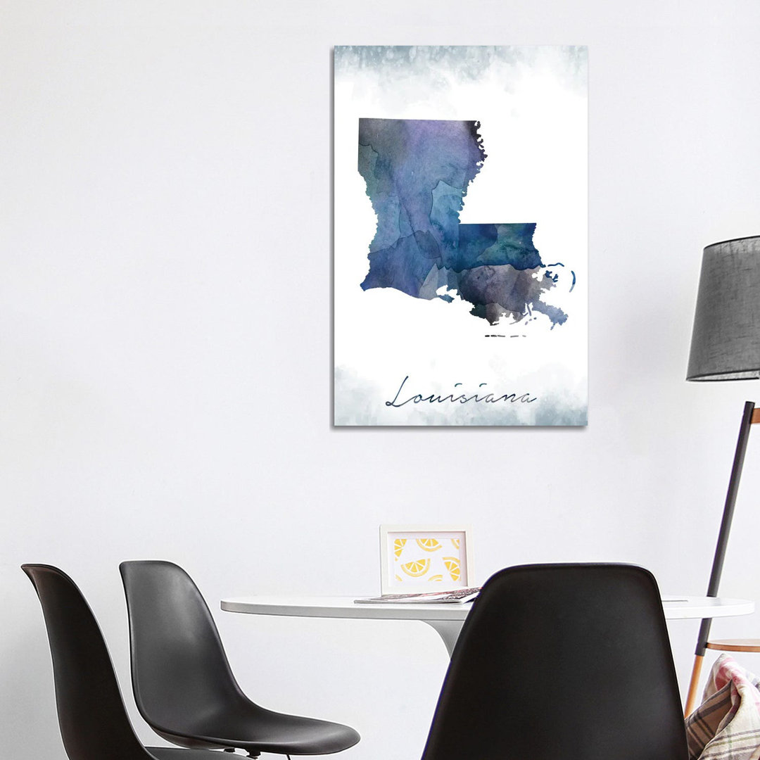 Louisiana State Bluish by WallDecorAddict - Wrapped Canvas Gallery-Wrapped Canvas Giclée