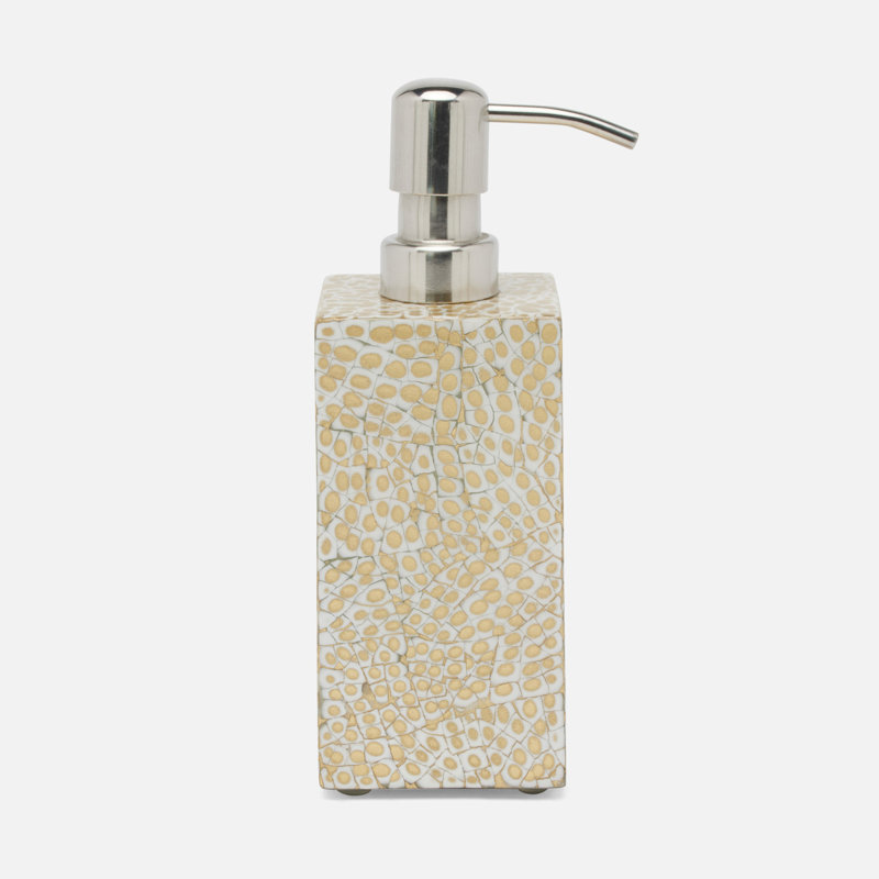 CALLAS, Silver/White, Soap Pump, Square Straight, Lacquered Eggshell., Gold