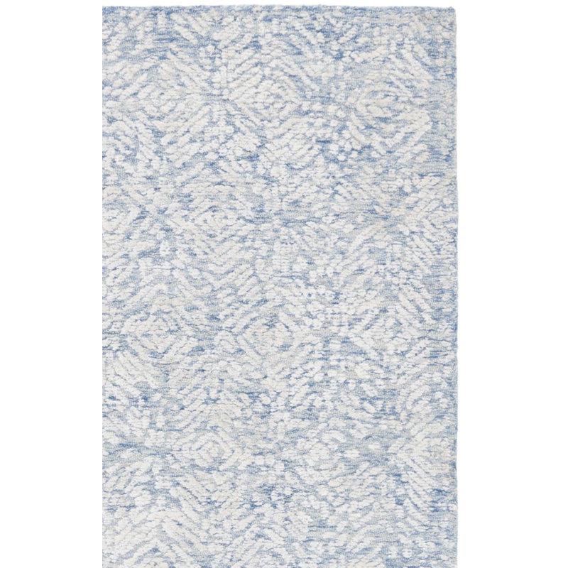 Hofmann 620 Hand Tufted Wool/Viscose/Cotton Abstract Indoor Use Only Rug in Blue/Ivory, Rectangle 5' x 8'